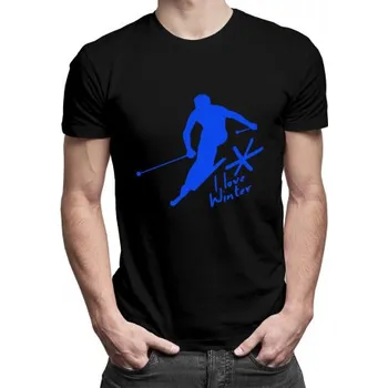 Žertovný předmět I love winter - pánské tričko s potiskem- Tričkový.cz