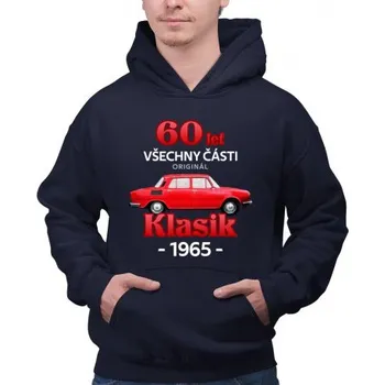 Žertovný předmět 60 let - všechny části originál - Klasik 1965 - pánská mikina s potiskem- Tričkový.cz