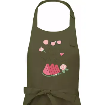 Kuchyňská zástěra Summer Watermelon - Dámská zástěra na vaření - Univerzální velikost ( Khaki )