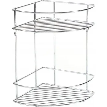 Drátěná police Rohová koupelnová polička AWD Interior stříbrná, 2 patra, nerezová ocel