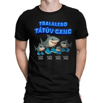 Žertovný předmět Tralalero tátův gang - tři děti - Italian Brainrot - pánské tričko s potiskem - personalizovaný produkt- Tričkový.cz
