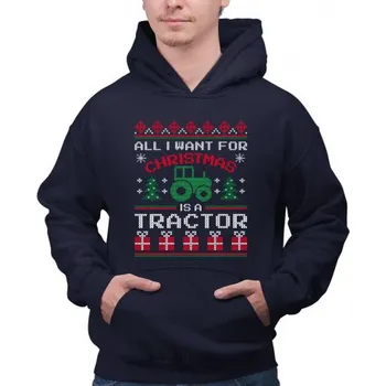 Žertovný předmět All I want for Christmas is a tractor - pánská mikina s potiskem- Tričkový.cz