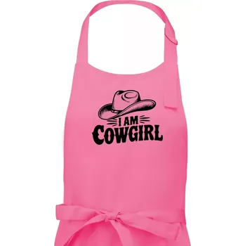 Kuchyňská zástěra Iam cowgirl klobouk - Dámská zástěra na vaření - Univerzální velikost ( Růžová )