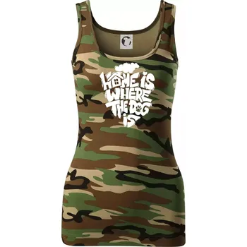 Home is where the dog - Dámské Maskáčové tílko - S ( Hnědý maskáč )