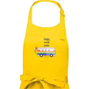 Kuchyňská zástěra Happy world pride - Pánská zástěra na vaření - Univerzální velikost ( Žlutá )