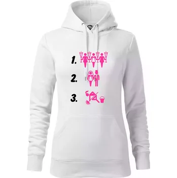 Dámská mikina Před a po žena - Mikina dámská Cape s kapucí - 2XL ( Bílá )