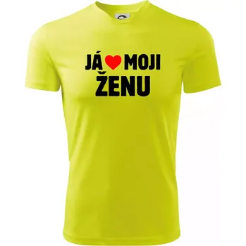 Pánské tričko Já miluju svojí ženu - Pánské triko Fantasy sportovní (dresovina) - S ( Neonově žlutá )