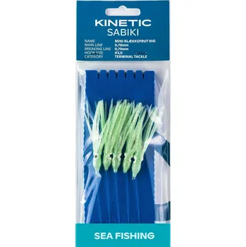 Umělá nástraha Kinetic návazec SABIKI MINI BLEKKSPRUT 2/0, Glow (Skvělý návazec pro lov ryb v severních mořích.)