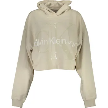 Dámské oblečení Calvin Klein béžová mikina s kapucí Calvin Klein krémová 3358851