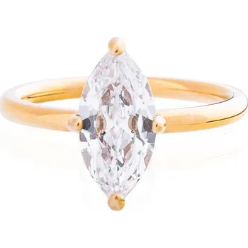 Prsten franco bene Promise ring s lodičkovým zirkonem - pozlacený | 2967 Velikost prstenu: 6 (52 mm)