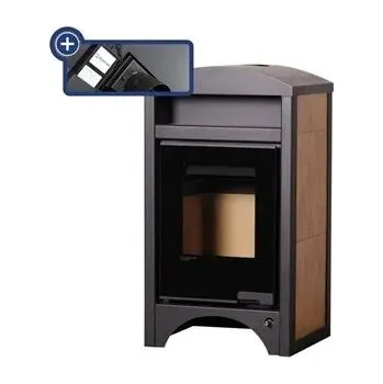 Krbová kamna HS Flamingo BARMA 11/5 Ořech ER teplovodní krbová kamna s 5 kW výměníkem a el. regulací