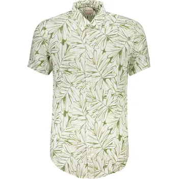 Pánská košile Pánská košile GUESS s krátkým rukávem GUESS JEANS bílá | zelená | světle zelená 3363233
