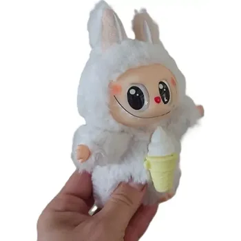 plyšák Labubu na kabelky se zmrzlinou bílá