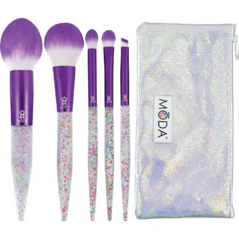 Kosmetický štětec Royal & Langnickel MŌDA GLITTER BOMB 6PC PURPLE COMPLETE SET SADA KOSMETICKÝCH ŠTĚTCŮ NA OBLIČEJ – 6KS