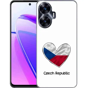 Vlajka Gelový kryt mmCase na Realme C55 - vlajka srdce bílé pozadí