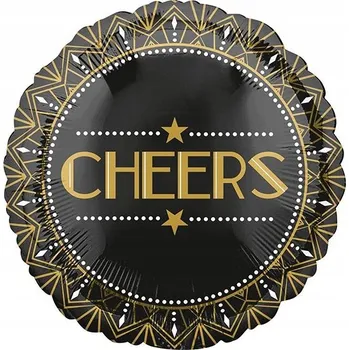 Balónek Fóliový balónek Amscan Party Time 43 cm černý