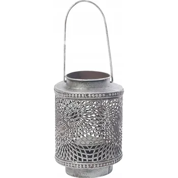 Obraz Mini lucerna MILA kovová k zavěšení 13 x ⌀9 cm, rustikální stříbrná