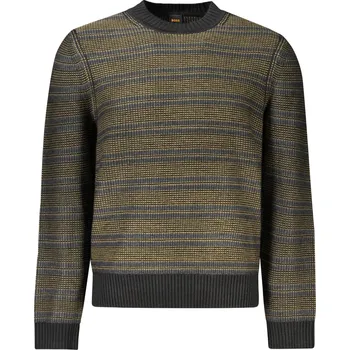 Pánský svetr Pánský vzorovaný svetr HUGO BOSS Boss černá | kaki 3362920