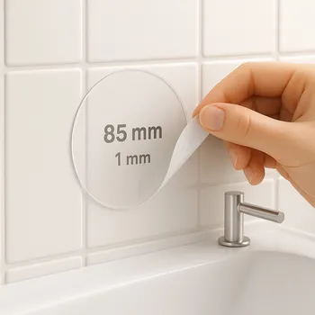 Samolepící dekorace Transparentní oboustranná lepicí kruhová podložka 85 mm