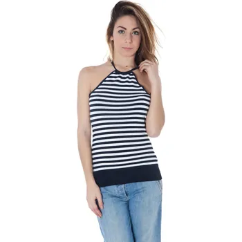 Dámský modrý pruhovaný top Datch černá | bílá 3359470
