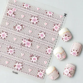 samolepka Samolepky Samolepící 3D Vypouklé Nálepky na Nehty - Vzory Krajky