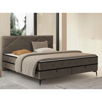 Postel Postel Parana 160x200 cm, světle hnědá sametová látka