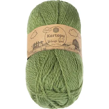 Příze Příze MELANGE WOOL zelená 100g / 170 m