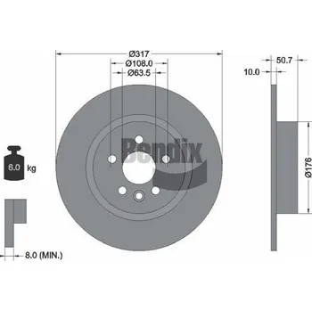 Brzdový kotouč Brzdový kotouč BENDIX Braking BDS1582