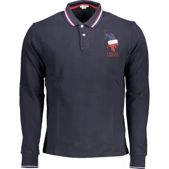 Pánská móda Modré pánské polokošile s dlouhým rukávem US Polo Assn modrá 3357652