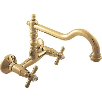 Vodovodní baterie MORAVA RETRO - Umyvadlová/dřezová baterie, Zlatá lesklá MK102.0/28Z, RAV Slezák Barva: ZLATÁ - lesklá, Rozměr: 100 mm