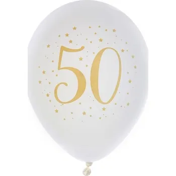 Balónek Santex Balónky latexové "50" bílé 8 ks