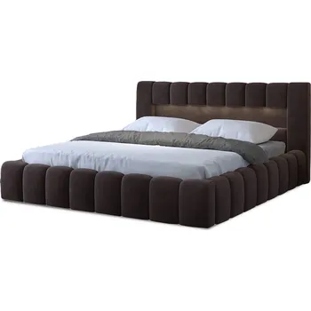 Postel Dvoulůžková postel LAMICA I 160x200 s LED osvětlením Monolith 29 tmavě hnědá