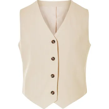 Dámská vesta esmara® Dámská vesta s podílem lnu (béžová, 44)