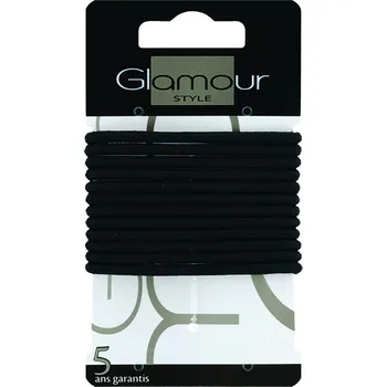 Inter-Vion GLAMOUR STYLE Elastické černé gumičky na vlasy