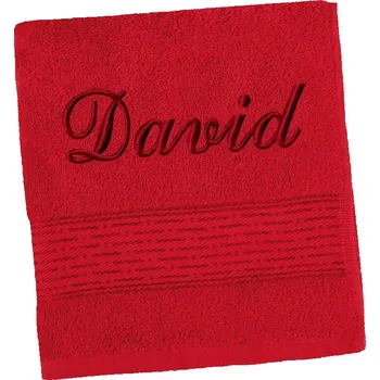 Bellatex Froté osuška proužek s výšivkou jména Červená