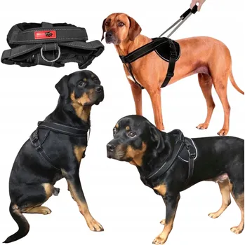 Postroj pro psa Beztlakové postroje pro velkého psa, silné, pohodlné, s úchytem a krátkým vodítko Guard XL
