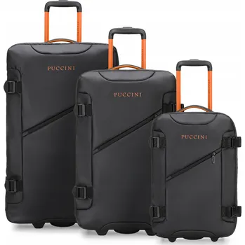 PUCCINI Sada CESTOVNÍCH KUFRŮ Měkké Kufry na Kolečkách 3v1 EM50249-1