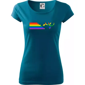 Dámské oblečení Lesby symbol duha - Dámské triko Pure - 3XL ( Petrolejová )