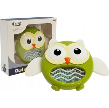 Sova Chrastítko Kousátko pro Miminka Zelená