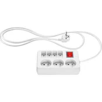 Napájecí kabel TRONIC® Zásuvková lišta (7 zásuvek, bílá)