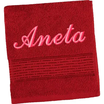 Bellatex Froté osuška proužek s výšivkou jména Bordová