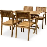 Noela Dřevěný skládací stůl Mandy + 4x křeslo Lucy