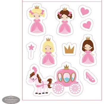 Jedlá dekorace na dort Princezny - dekorace z jedlého papíru