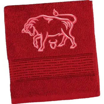 Bellatex Froté osuška proužek s výšivkou znamení zvěrokruhu Bordová