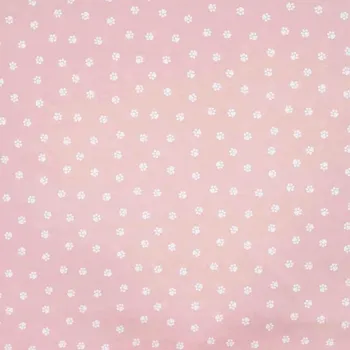 Popelín růžový, bílé tlapky, š.145