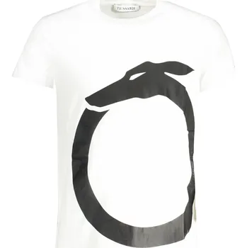 Pánské oblečení Bílé triko TRUSSARDI s krátkým rukávem Trussardi černá | bílá 3357438