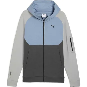 Pánské oblečení Pánská mikina Puma TECH FZ HOODIE XL Tmavě šedá, Šedá, Světle modrá