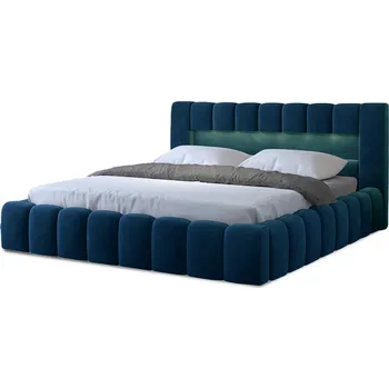 Postel Dvoulůžková postel LAMICA I 140x200 s LED osvětlením Monolith 77 tmavě modrá