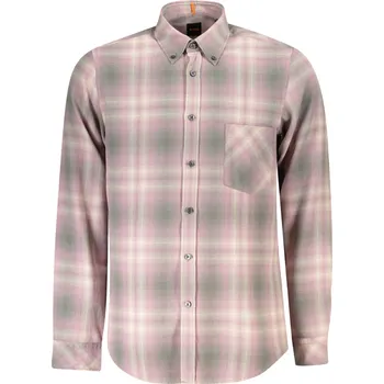 Pánská košile Pánská károvaná košile HUGO BOSS Boss šedá | krémová | růžová 3367140