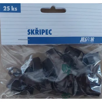 Uchycení záclony a závěsu Skřipec záclonový kovový staronikl (bal. 25 ks)